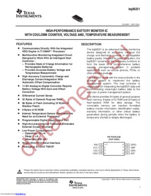 BQ26221PWRG4 datasheet  