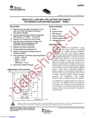 BQ26501PWRG4 datasheet  