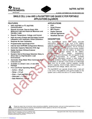 BQ27200DRKRG4 datasheet  