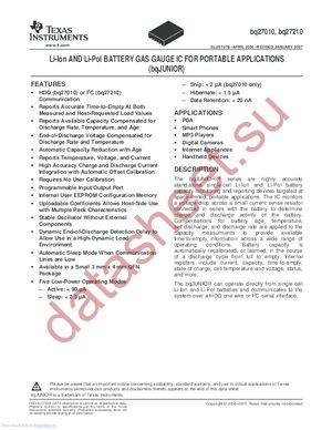 BQ27010DRKRG4 datasheet  