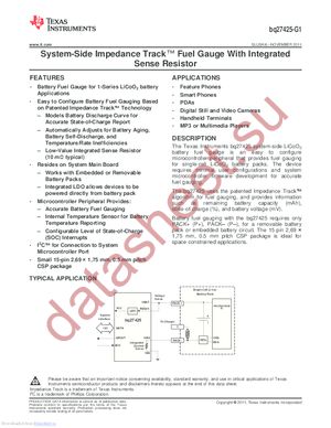 bq27425YZFR-G1 datasheet  