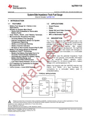 BQ27500-V130 datasheet  