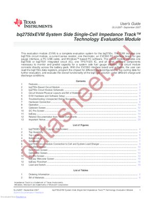 BQ27500EVM datasheet  