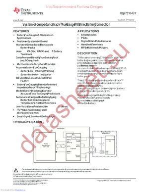 BQ27510DRZR-G1 datasheet  