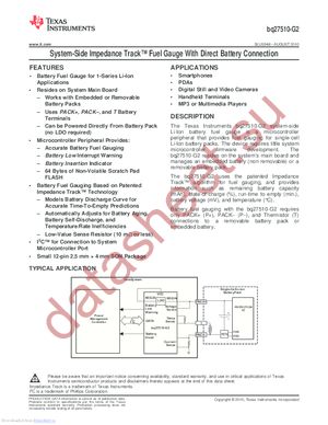 BQ27510DRZR-G2 datasheet  