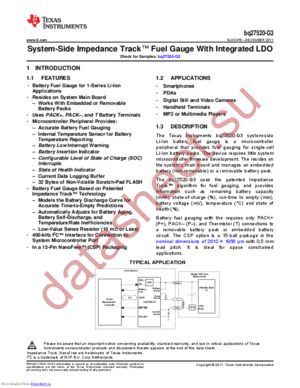 BQ27520-G3 datasheet  