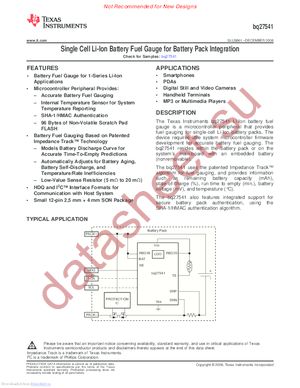 BQ27542DRZTMC2 datasheet  