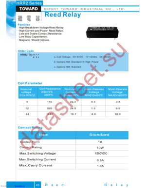 HRR2--1A-24-D datasheet  