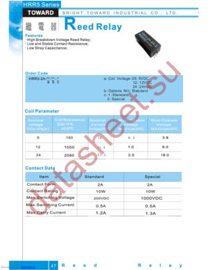 HRR5-2A-05-1 datasheet  