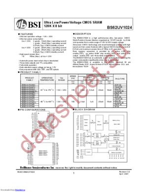 BS62UV1024DC datasheet  