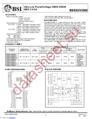 BS62UV2006SCP10 datasheet  