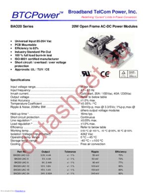 BAO20-UAC-3.3 datasheet  