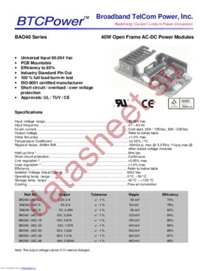 BAO40-UAC-48 datasheet  