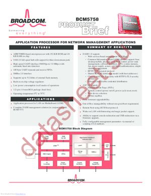 BCM5758 datasheet  