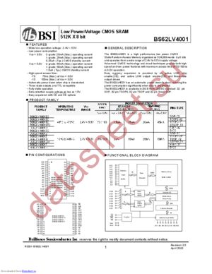BS62LV4001RC datasheet  