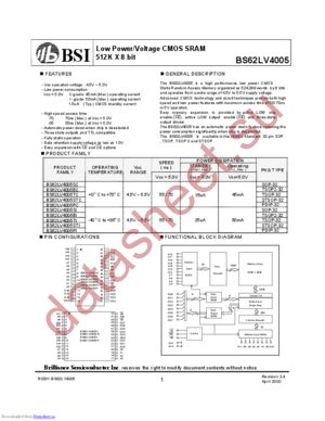 BS62LV4005-70 datasheet  