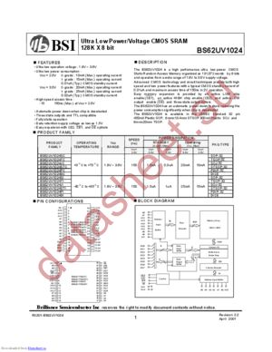 BS62UV1024-15 datasheet  