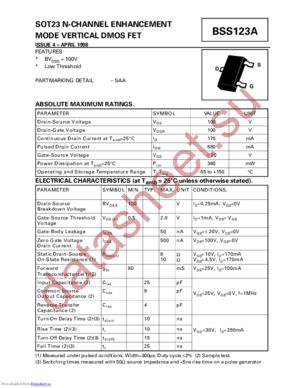 BSS123ATC datasheet  