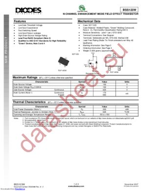 BSS123W_0711 datasheet  