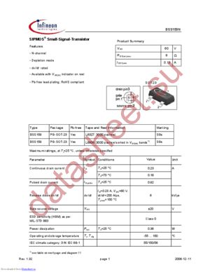 BSS159NL6906HTSA1 datasheet  