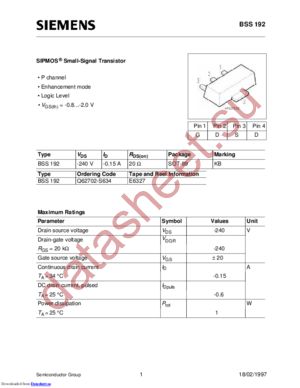 BSS123L6327 datasheet  