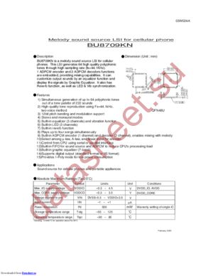 BU8709KN-E2 datasheet скачать даташит
