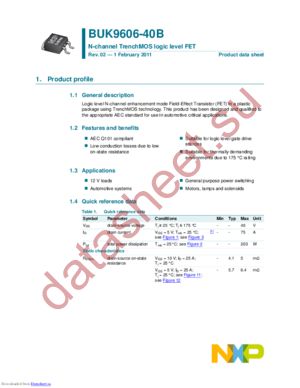 BUK9606-40B /T3 datasheet  