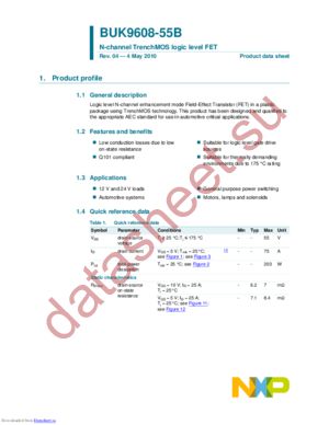 BUK9608-55B /T3 datasheet  
