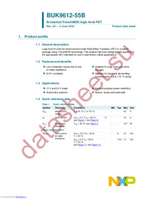 BUK9612-55B /T3 datasheet  