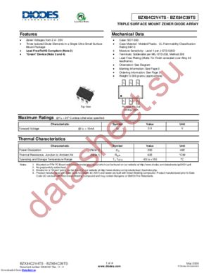 BZX84C4V3TS-7 datasheet  