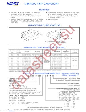 C1206C104K5RAC-TU datasheet  