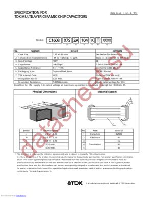 C1608X7S2A104KT datasheet  