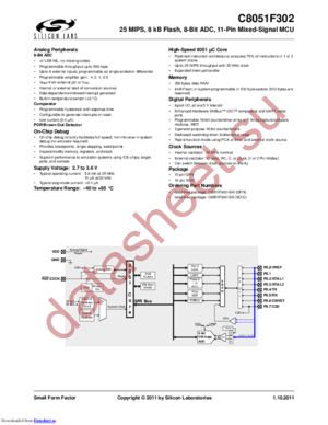 C8051F302-GS datasheet  