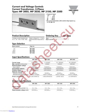 MP3500 datasheet  