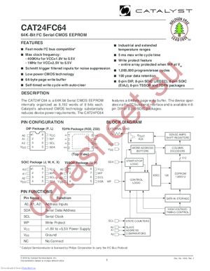 CAT24FC64WITE13 datasheet  