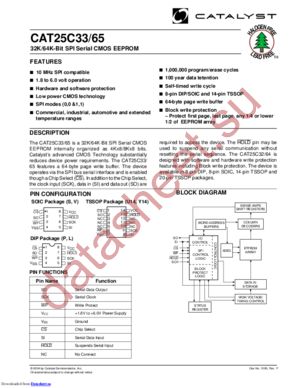 CAT25C65SE-1.8TE13 datasheet  