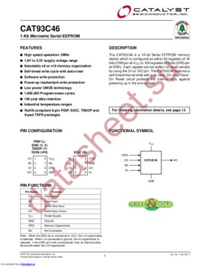 CAT93C46VI-GT2 datasheet  