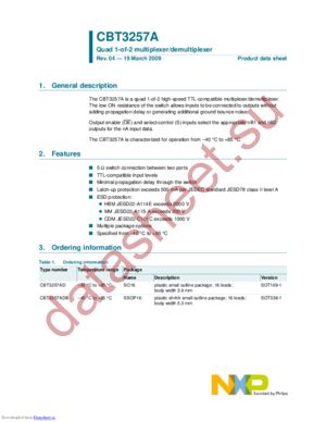 CBT3257AD,118 datasheet  