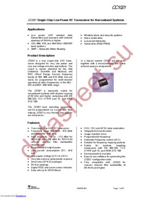 CC1021RSSRG4 datasheet  