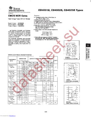 CD4001B Types datasheet  
