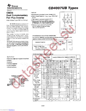 CD4007UB Types datasheet  