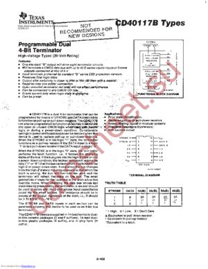 CD40117B Types datasheet  