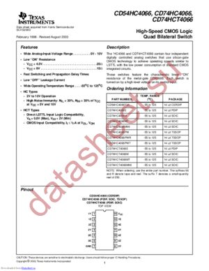 CD74HC4066PWRG4 datasheet  