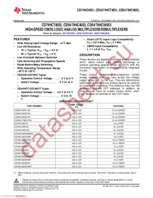 CD74HC4052PWG4 datasheet  