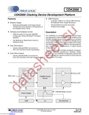 CDB2000-PC-CLK datasheet  