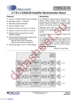 CDB35L00-X4 datasheet  