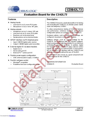 CDB42L73 datasheet  