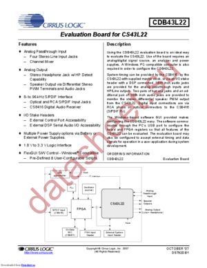CDB43L22 datasheet  