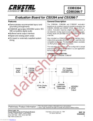 CDB5394 datasheet  