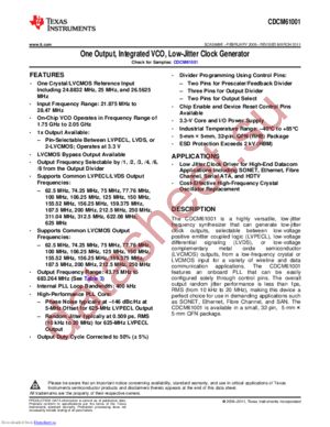 CDCM6100XEVM datasheet  